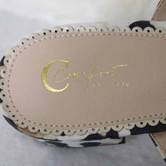#8  Comfort Leopard Print Slide Sandals 10 Wide - Picture 5 of 8